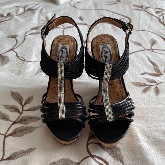 Rhinestone cork wedges - Picture 2 of 10